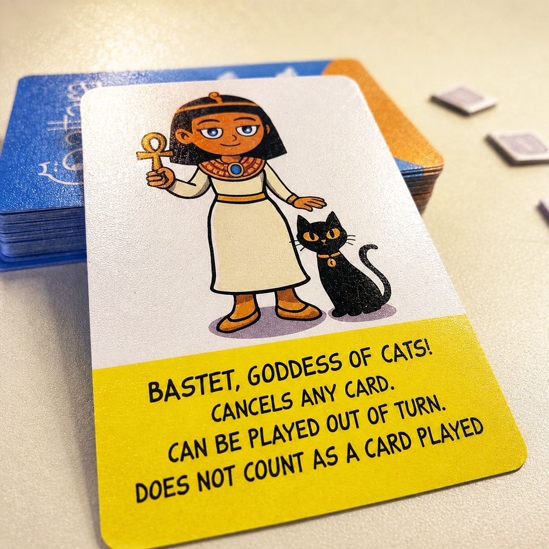 Gattara card preview showing illustrated cat card
