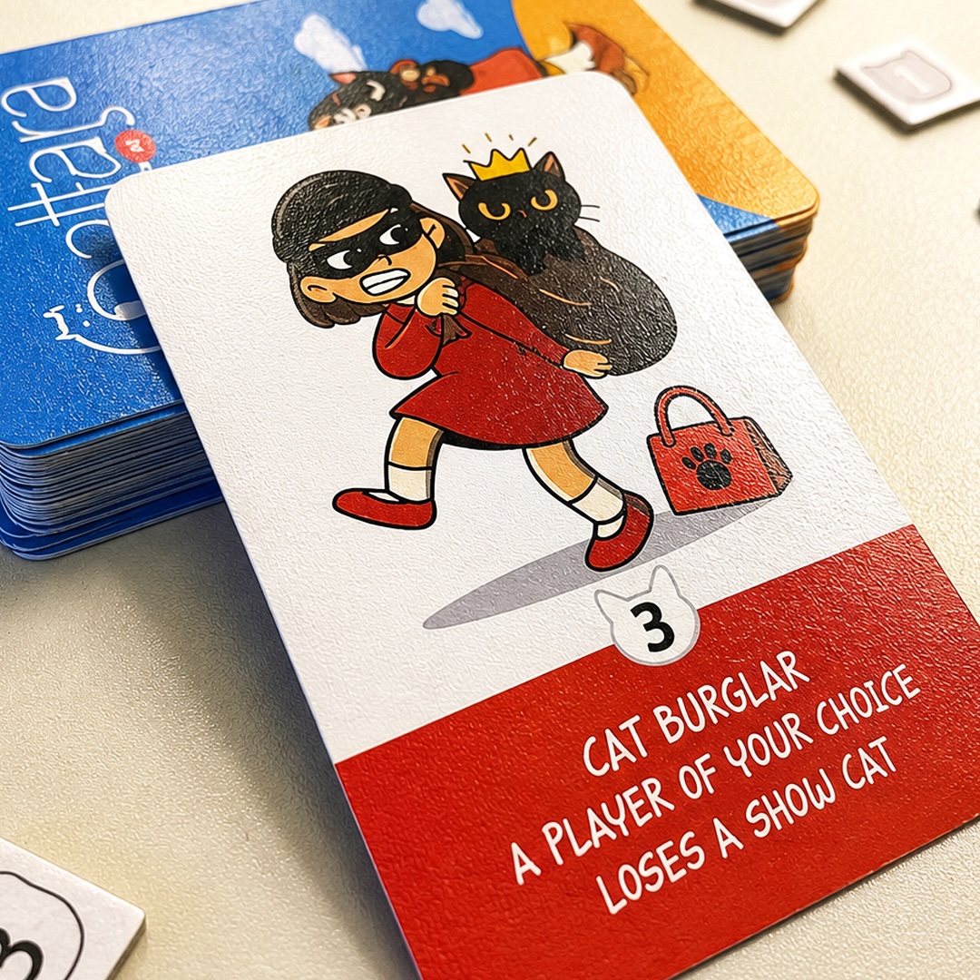 Gattara card preview with playful cat artwork