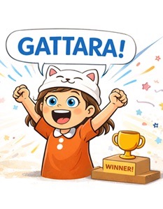 The first player to reach the required score based on the number of players shouts GATTARA and wins!