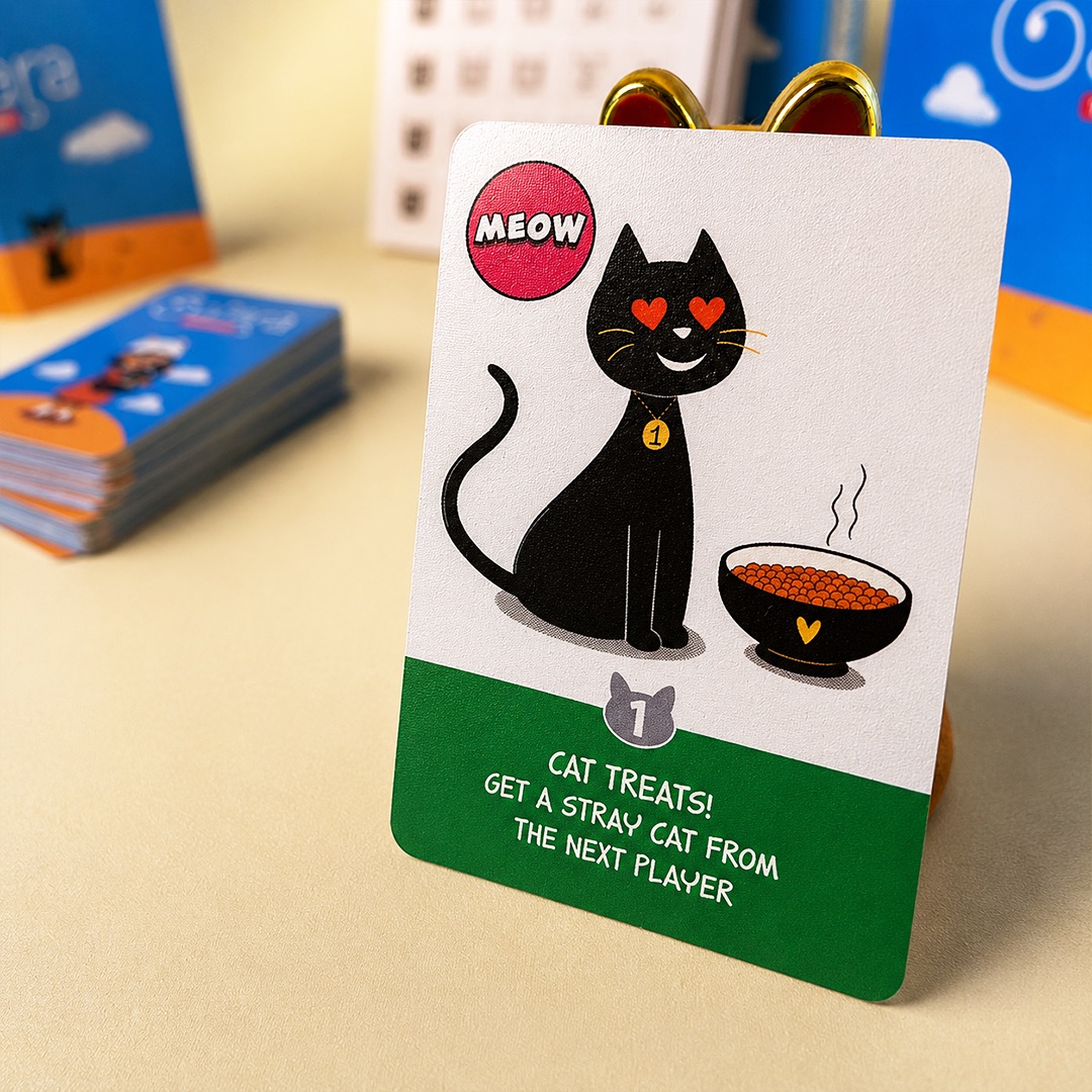 Meow card closeup